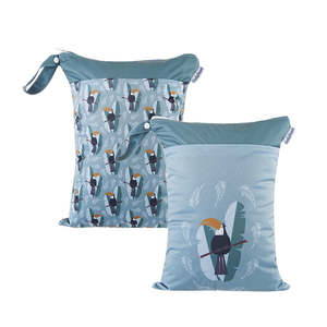 Toucan Double Pocket Eco-Friendly Large Wet Bag (2 Pack)