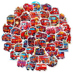 Books Stationery: Fire Truck/ Fire Engine Decorative Stickers Set (50pcs)