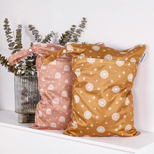 Rainbow & Sun Double Pocket Eco-Friendly Large Wet Bag (2 Pack)