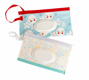 Bear & Moon Reusable Wet Wipes Pouch - Portable and Convenient (2 Pack)