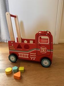 SAMPLE SALE*AUCKLAND ONLY* Wooden Fire Engine Baby Walker with Activity Toys & T&hellip;