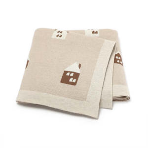 100% Cotton Super Soft Baby Knitted Blanket - House