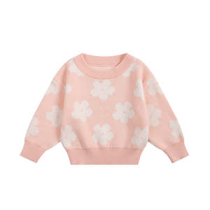 Girls' Floral Cotton Knit Sweater | Toddler & Kids Sizes 18m-6y