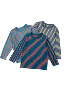 Hello Stripe 100% Cotton Kids Long Sleeve T-Shirt - 3pcs Pack (1-8 years)