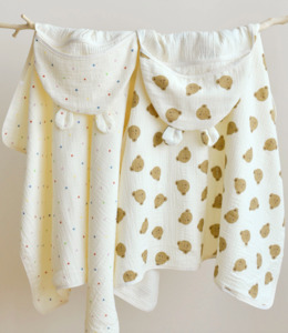 100% Muslin Cotton Hooded Towel for Babies & Kids (70x100cm)