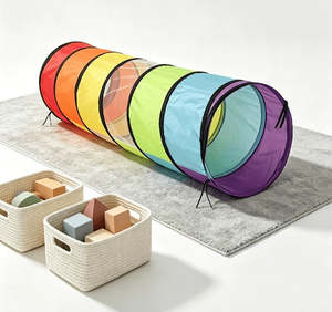 Rainbow Pop Up Play Tunnel for Kids | 180cm Crawling Tunnel (12m+)