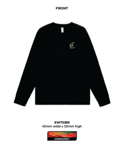 Womens AS Colour Long Sleeve Maple Tee, Black