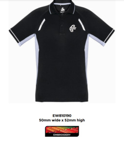 Air New Zealand Cargo – Mens Polo, Black/White/Silver