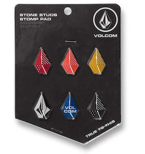 Stomp Pads: Volcom Stone Studs Stomp Pad - Multi Colour Pack with Red/Orange/Yellow/Logo/Blue/Black