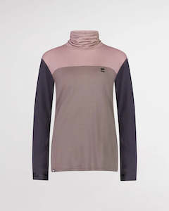Mons Royale: Mons Royale Yotei BF Women's High Neck Long Sleeve - Mauve Dust
