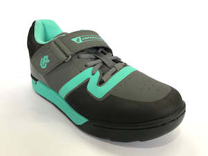 Footwear: Unparallel Up Link Women's Bike Shoes - Dark Grey/Turquoise/Black