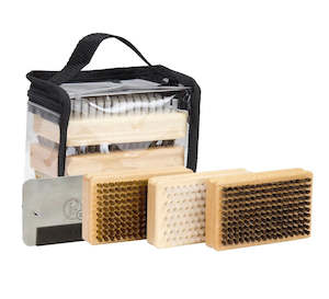 Winter Tuning Accessories: Demon Ski/Snowboard Wax Brush Kit - Includes Metal Scraper and Edge File