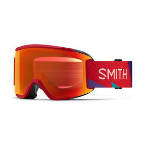 Youth Goggles: Smith Squad S Crimson A-Maze-Zing Goggle w/ Chromapop Everyday Red Mirror & Clear
