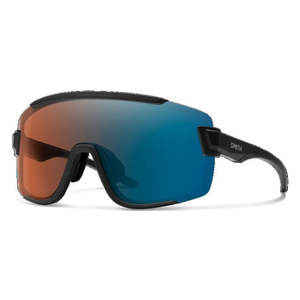 Sunglasses 1: Smith Wildcat Matte Black frame w/ ChromaPop Glacier Photochromic Copper Blue Mirror