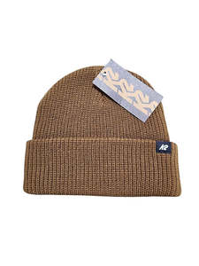 Beanies: K2 Knit Beanie - Brown