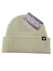 Beanies: K2 Knit Beanie - Cream