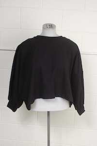 clothing: TCD Patch Sweater - Black Sweatshirt (LUCKY LAST O/S =14-24)