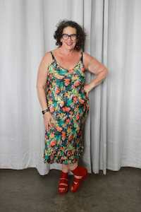 Products: TCD Midi Bias Frill Slip - Print