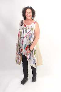 Tunics: TCD Athena Tunic - Champagne Silk Print