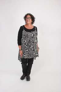 TCD Carmen Cami - Black & Cream Floral