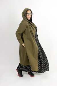 Styles Like A Cardigan Piece: TCD - Hooded Artist Cardigan - Khaki
