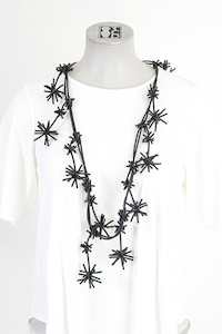 Mesh Separates Bias Slips: Mikas - Hanabi Necklace - Black