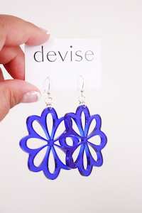 Devise Flower Earrings - Blue