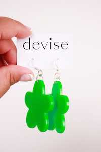 Devise Mary Quant Floral Earrings - Green