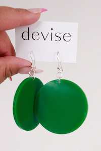 Winter Layering With Dihlia: Devise Circle Earrings - Green
