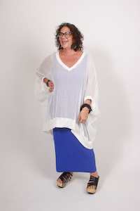 Lucky Lasts: TCD Mod Top - Cream Cotton Mesh (LUCKY LAST OS = 14-24)