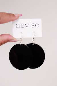 Winter Layering With Dihlia: Devise Circle Earrings - Black