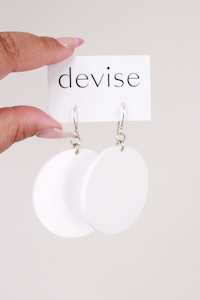 Winter Layering With Dihlia: Devise Circle Earrings - White