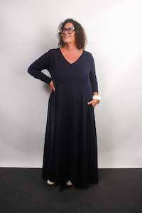 Lucky Lasts: TCD A-line Dress - Navy Merino (Lucky Last - S)
