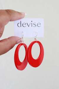Devise: Devise Drop Circle Earrings - Red