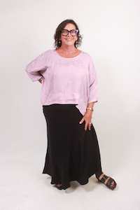 Size O S: TCD Short Haven Top - Lilac Print