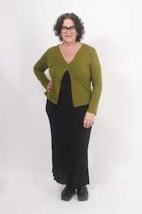 Cardigans Dusters: TCD Portia Cardigan Merino - Olive Green