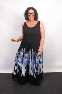 Everything Full Price: TCD - Petticoat Dress - Black and Blue Print