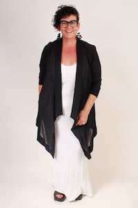 Cardigans Dusters: TCD Ravish Cardigan - Black (LUCKY LAST - 4 = 22)