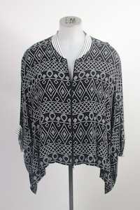 Juna Bomber - Black + White Geo Bomber