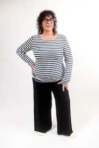 TCD Simply Tee - Navy Small Stripes