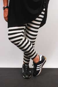 TCD Leggings - Big Stripe Cream/Black