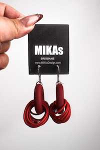 Mikas: Mikas - Fan Rings Earrings - Red