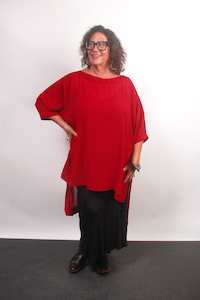 Sheer Diaphanous: TCD Dawson Top - Red