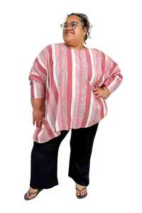 Everything Full Price: TCD Woven Tee  Top - Red Stripe