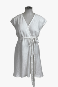 TCD Sample - Linen Wrap Dress  - White