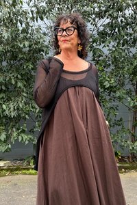 Tcd The Carpenters Daughter: TCD Scoop D Top - Black Honeycomb Mesh Knit