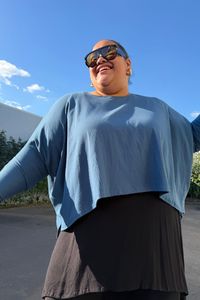 Tcd The Carpenters Daughter: TCD Lockdown Crop - Petrol Blue Rib