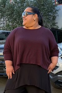 Tcd The Carpenters Daughter: TCD Lockdown Crop - Burgundy Stripe Merino