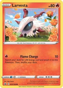 Pokemon Tcg Sword Shield Chilling Reign Tcg Collector Nz: Larvesta (023/198) [Sword & Shield: Chilling Reign]
