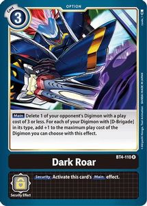 Bt4 Great Legend Tcg Collector Nz: Dark Roar [BT4-110] [Great Legend]